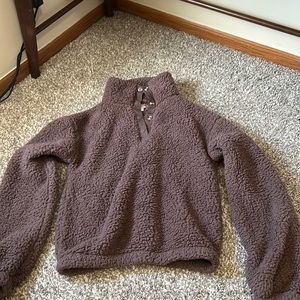 Purple faux fur coat